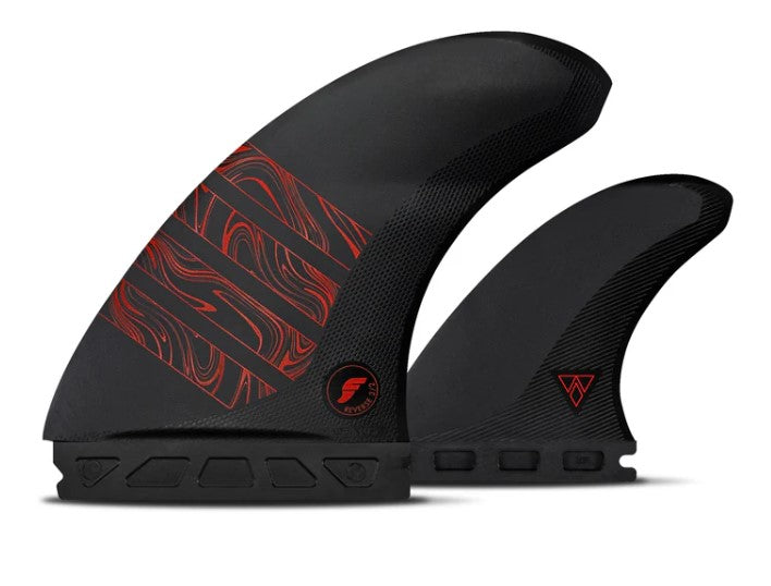 Futures Alpha 3/2 Reverse Twin Fins - Carbon/Red