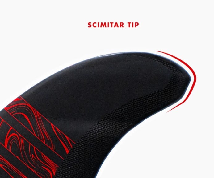 Futures Alpha 3/2 Reverse Twin Fins - Carbon/Red