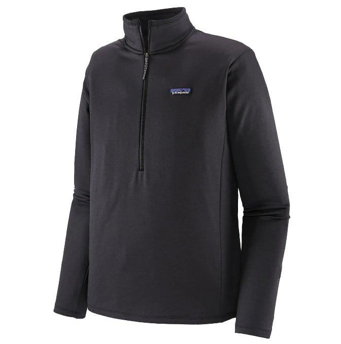 Patagonia R1 Daily  Mens Zip Neck - Ink Black