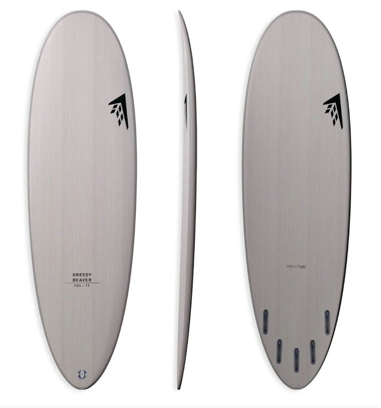 Firewire Greedy Beaver Volcanic Repreve 6ft10 Futures Surfboard - Grey