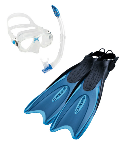 Cressi Palau Marea  Snorkel Bag Set - Blue/Azure