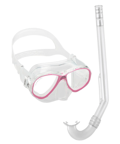 Cressi Perla + Minigringo Junior Combo Mask and Snorkel in Clear Pink