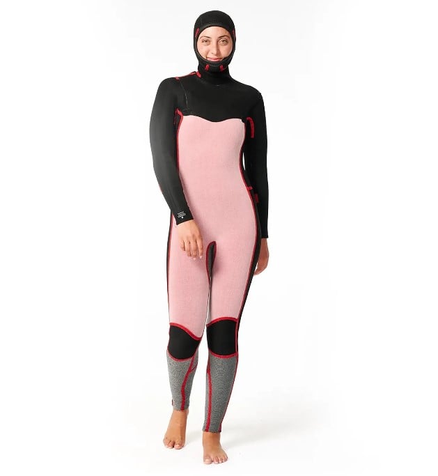 Rip Curl Dawn Patrol 5/4mm Women's Chest Zip Hooded Wetsuit 2025 - Black