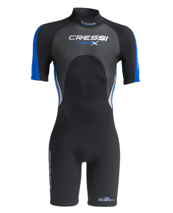Cressi Med X Mens Shorty 2.5mm Wetsuit - Black/Blue