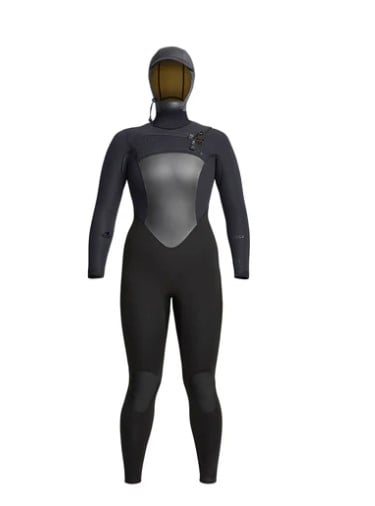 Xcel Drylock 6/5mm Womens  Hooded Chest Zip Winter Wetsuit - Black