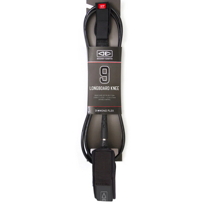 Ocean & Earth 9ft Regular Longboard Knee Leash in black