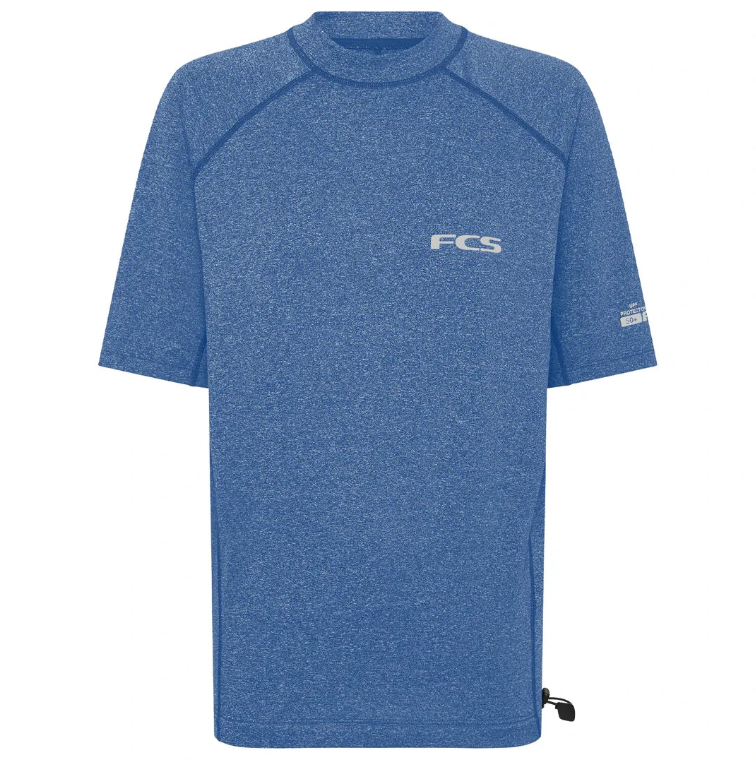 FCS Essential Short Sleeve Mens Rash Vest - Tranquil Blue