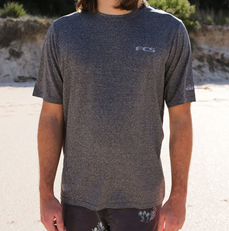 FCS UV Surf Short Sleeve Mens Tee - Heather Grey