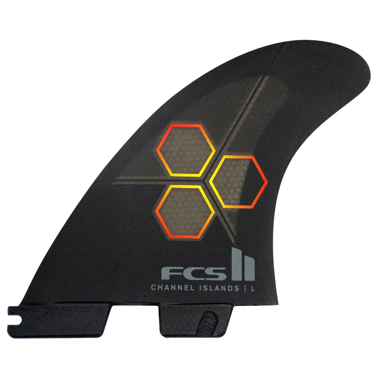FCS II CI PC Tri Quad Large Fin Set - Black Flame