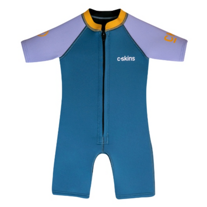 C-Skins NuWave C-KID Baby Front Zip Shorti Wetsuit - Steel Blue/Lilac