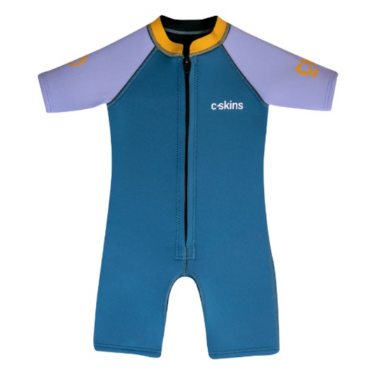 C-Skins NuWave C-KID Baby Front Zip Shorti Wetsuit - Steel Blue/Lilac