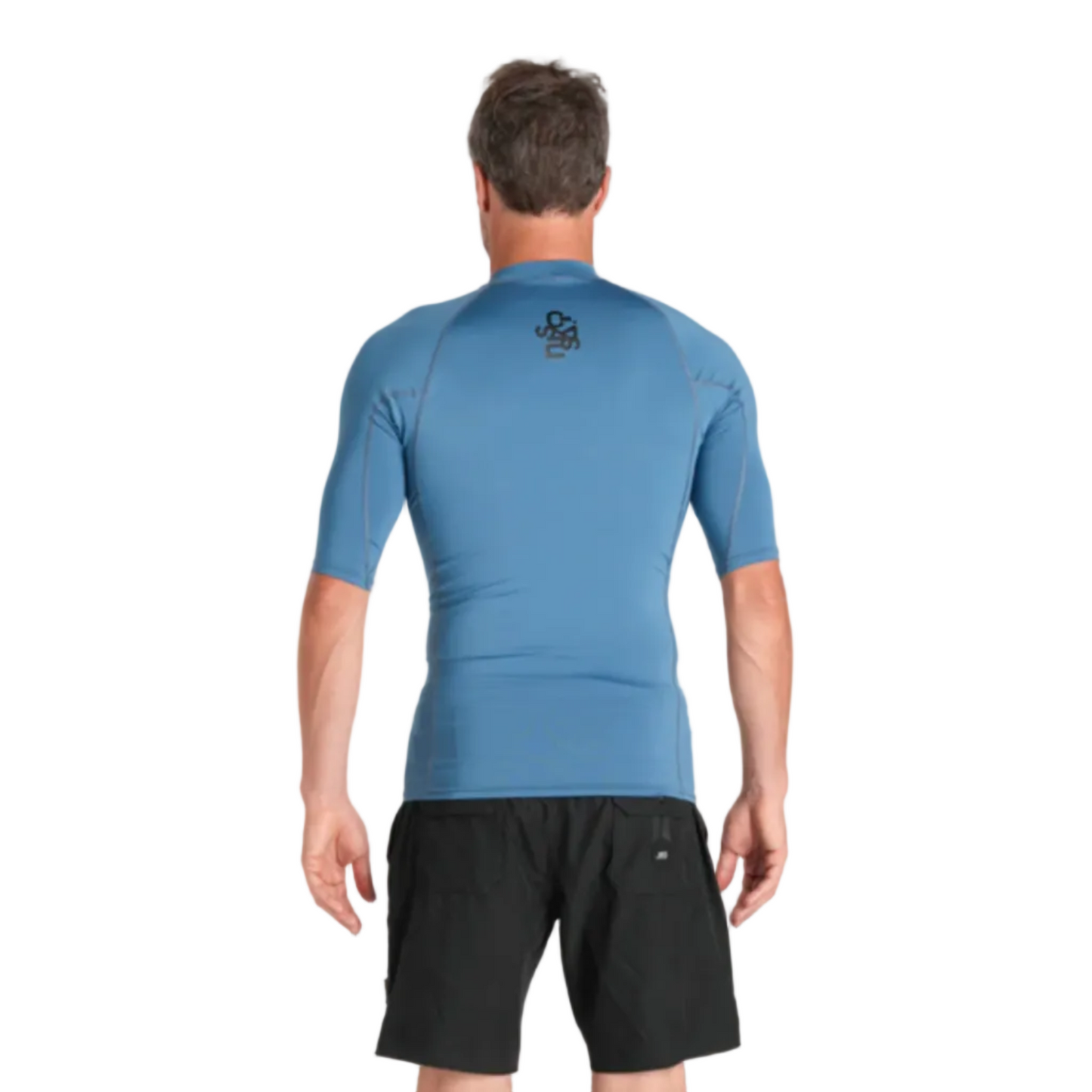C-Skins NuWave UV Basics Mens Short Sleeve Rash Vest - Steel Blue