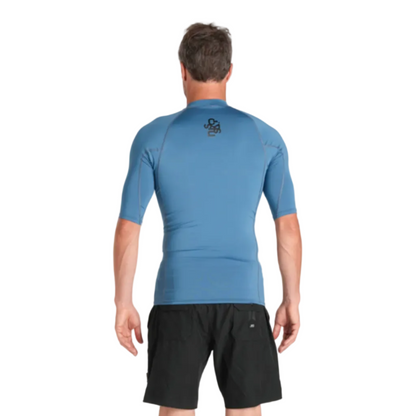 C-Skins NuWave UV Basics Mens Short Sleeve Rash Vest - Steel Blue