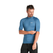 C-Skins NuWave UV Basics Mens Short Sleeve Rash Vest - Steel Blue