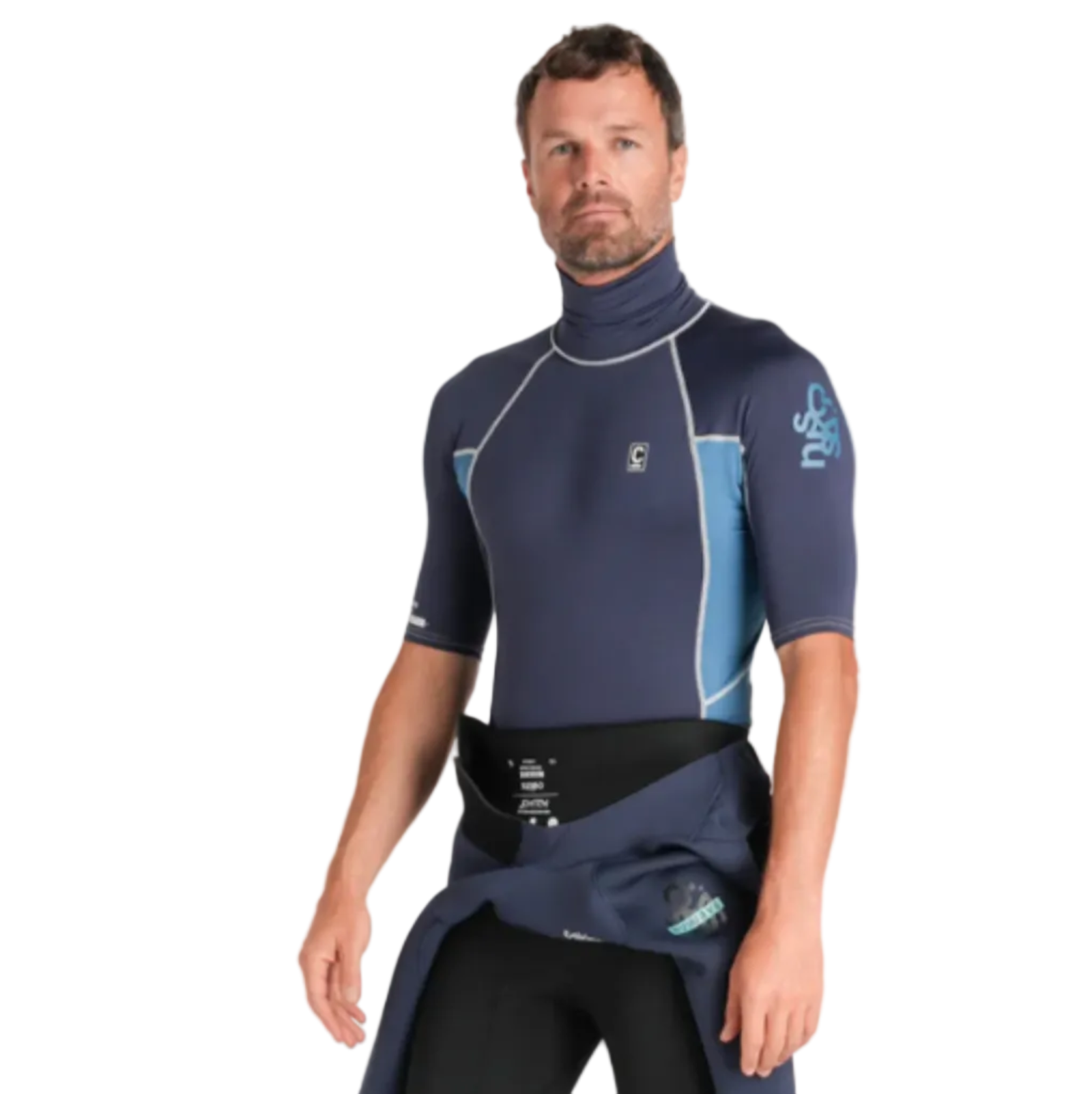 C-Skins NuWave Rash X Mens Rash Vest - Bluestone/Steel Blue