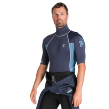 C-Skins NuWave Rash X Mens Rash Vest - Bluestone/Steel Blue