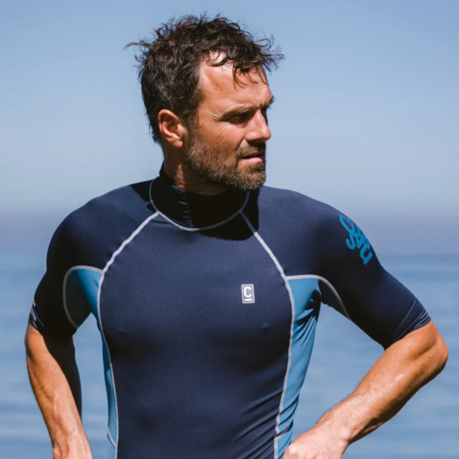 C-Skins NuWave Rash X Mens Rash Vest - Bluestone/Steel Blue