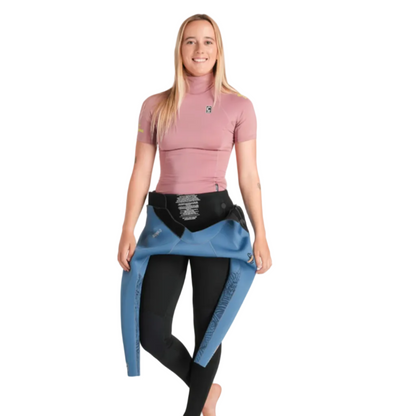 C-Skins NuWave Rash X Womens Short Sleeve Rash Vest - Rose/Lime
