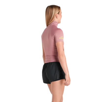 C-Skins NuWave Rash X Womens Short Sleeve Rash Vest - Rose/Lime