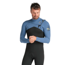C-Skins NuWave Session 3/2mm Mens GBS Chest Zip Summer Wetsuit 2026 - Black/Steel Blue X /Lime