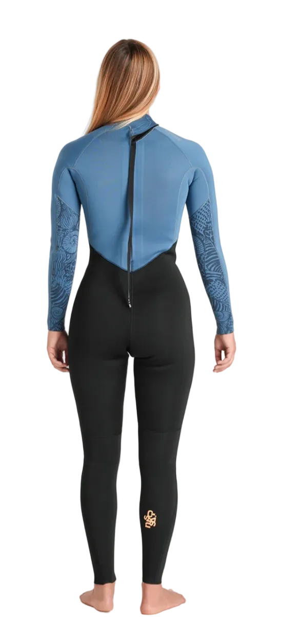 C-Skins NuWave Surflite 3/2mm Womens GBS Back Zip Steamer 2026 - Black/Steel Blue