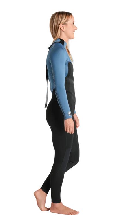 C-Skins NuWave Surflite 3/2mm Womens GBS Back Zip Steamer 2026 - Black/Steel Blue