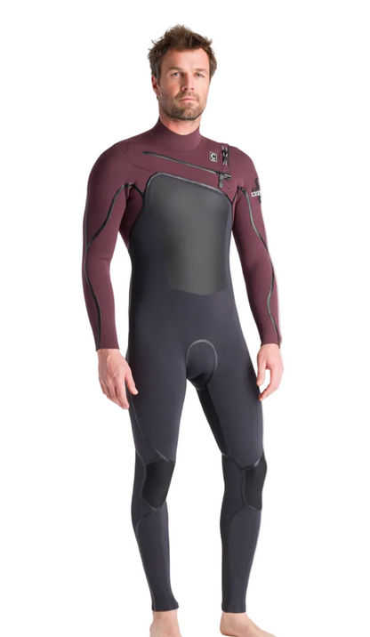 C-Skins NuWave Wired 4/3mm Mens LQS Chest Zip Steamer 2026 - Meteor/ Rust X/ White