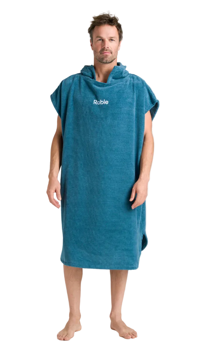 Robie Robes Original Short Sleeve Changing Towel - Petrol Blue