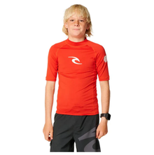 Rip Curl Waves UPF Boys Rash Vest - Lava Red