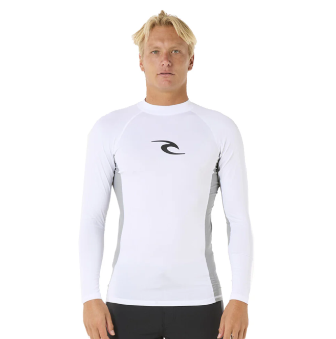 Rip Curl Waves UPF Perf Long Sleeve Rash Vest - White