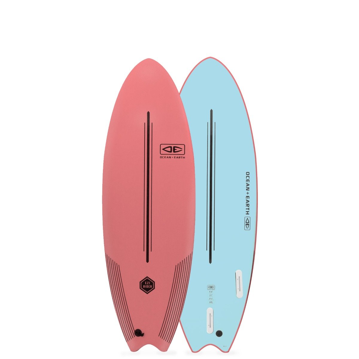 Ocean and Earth Ezi Rider 6'0" Softboard in Coral - Full View