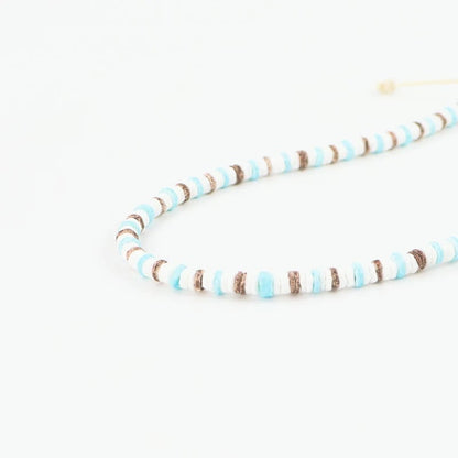 Pineapple Island Padangbai Puka Shell Necklace - Blue & Natural