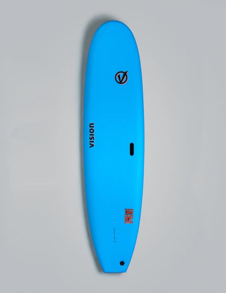 Vision VCT Shoot Out 7'6" Softboard - Cyan/Warm Red Ripple