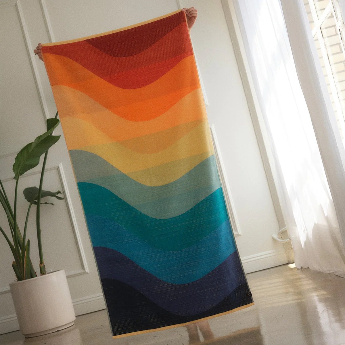 Slowtide Shores Premium Woven Towel - Rainbow