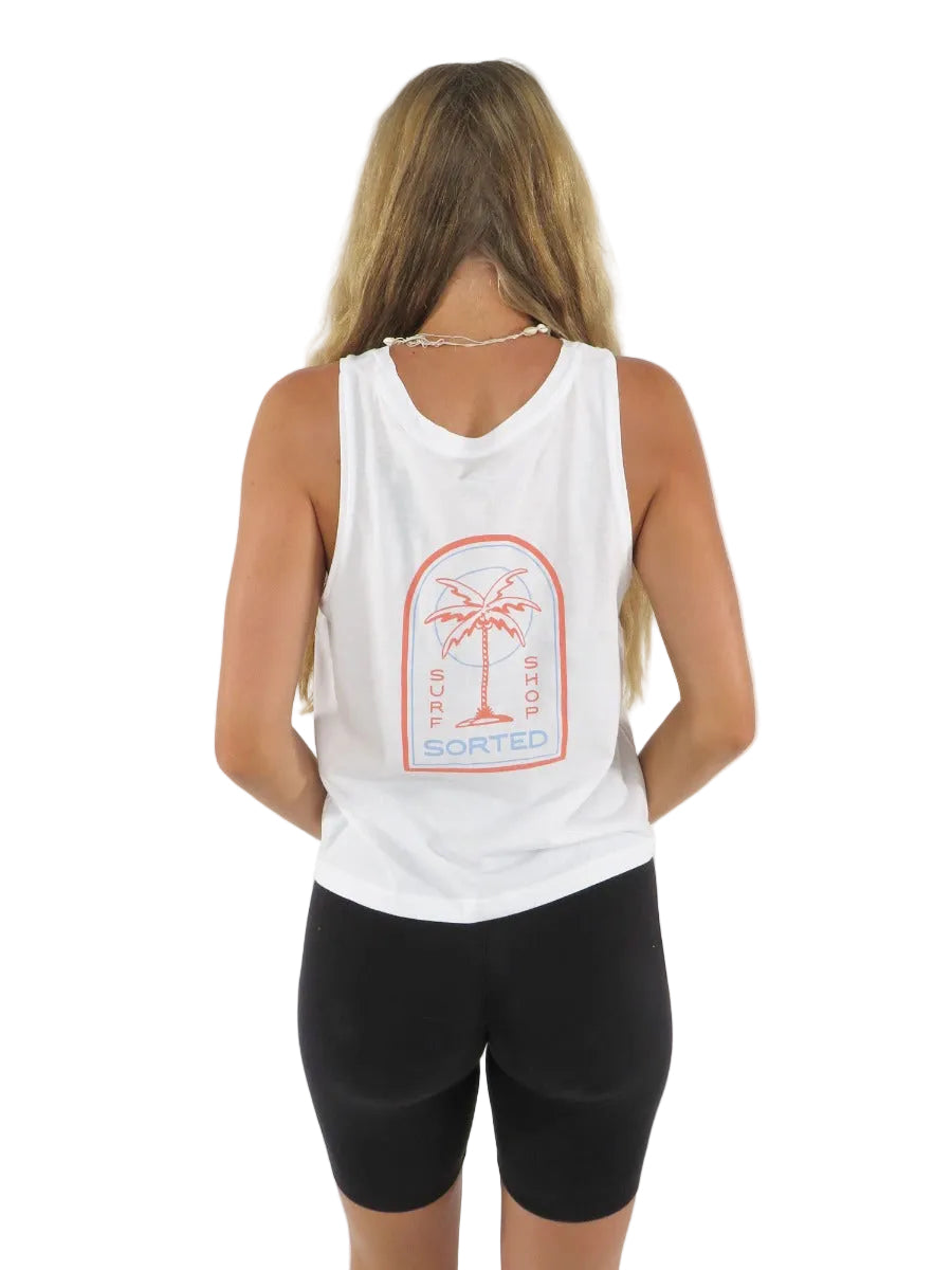 Sorted Surf Shop Si Palm Women's Vest Top - White