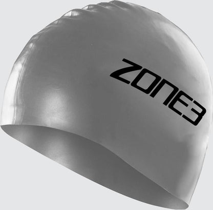 Zone 3 Silicone Athlete Swim Cap - Sliver