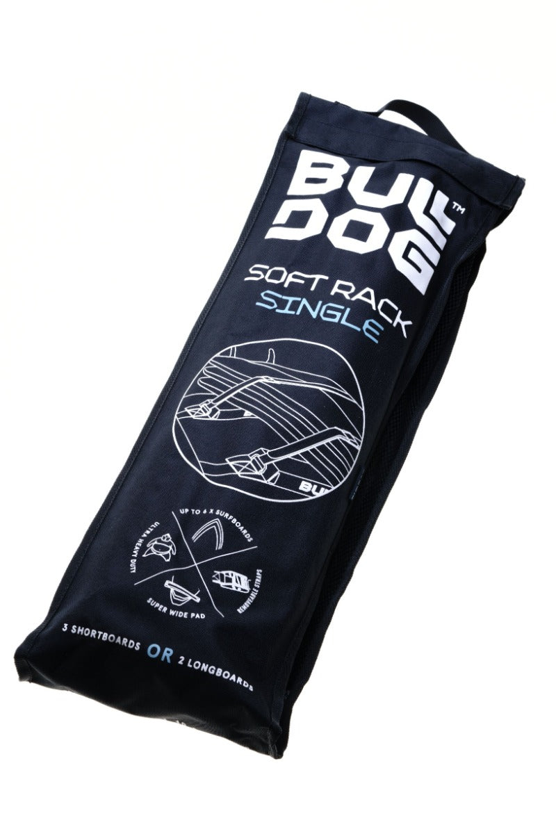 Bulldog Single Soft Surfboard Roof Rack - Black