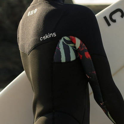 C-Skins NuWave Solace 4/3mm Womens GBS Chest Zip Wetsuit in Raven Black / Black X