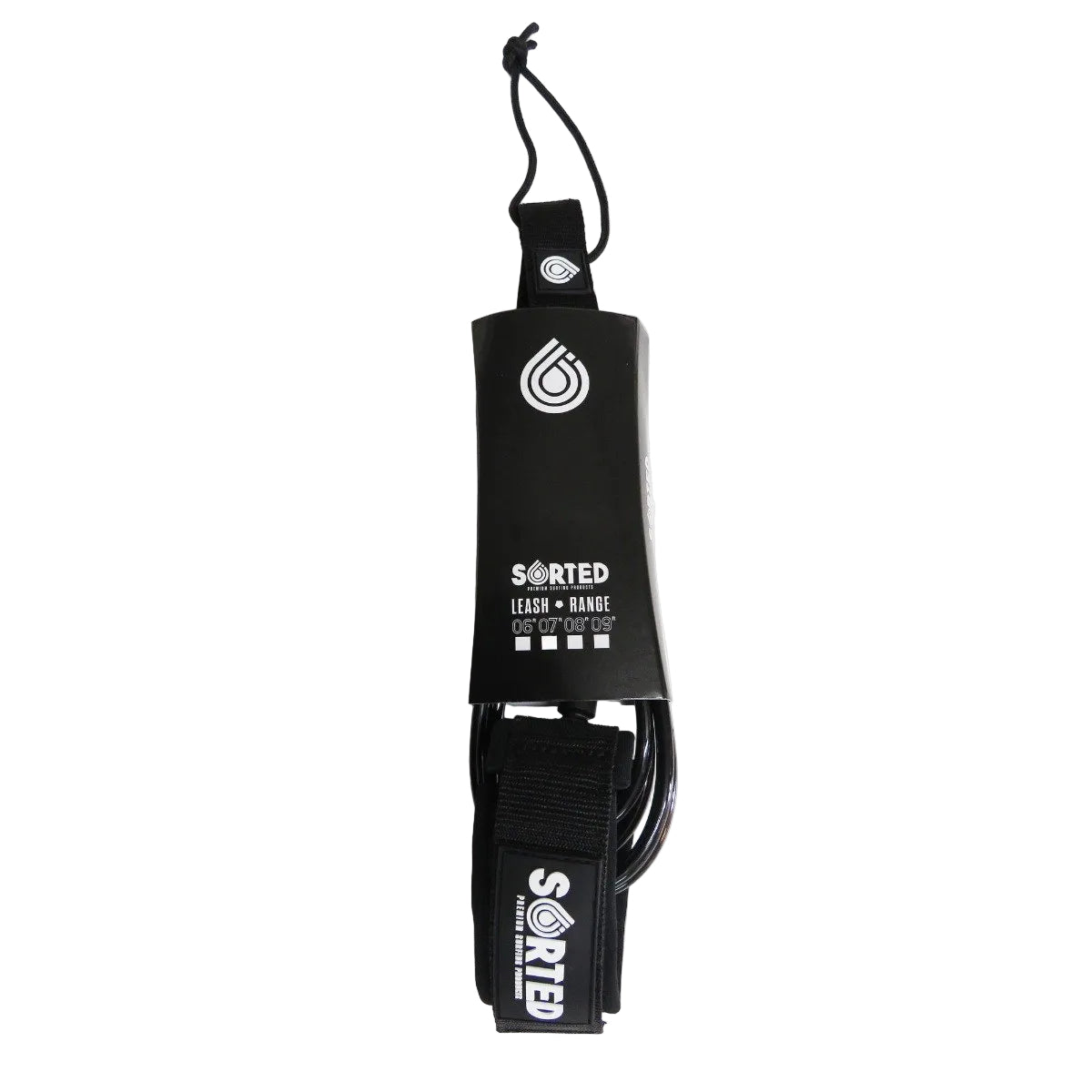 Sorted Surf Shop 6ft Surfboard Leash - Black - Front