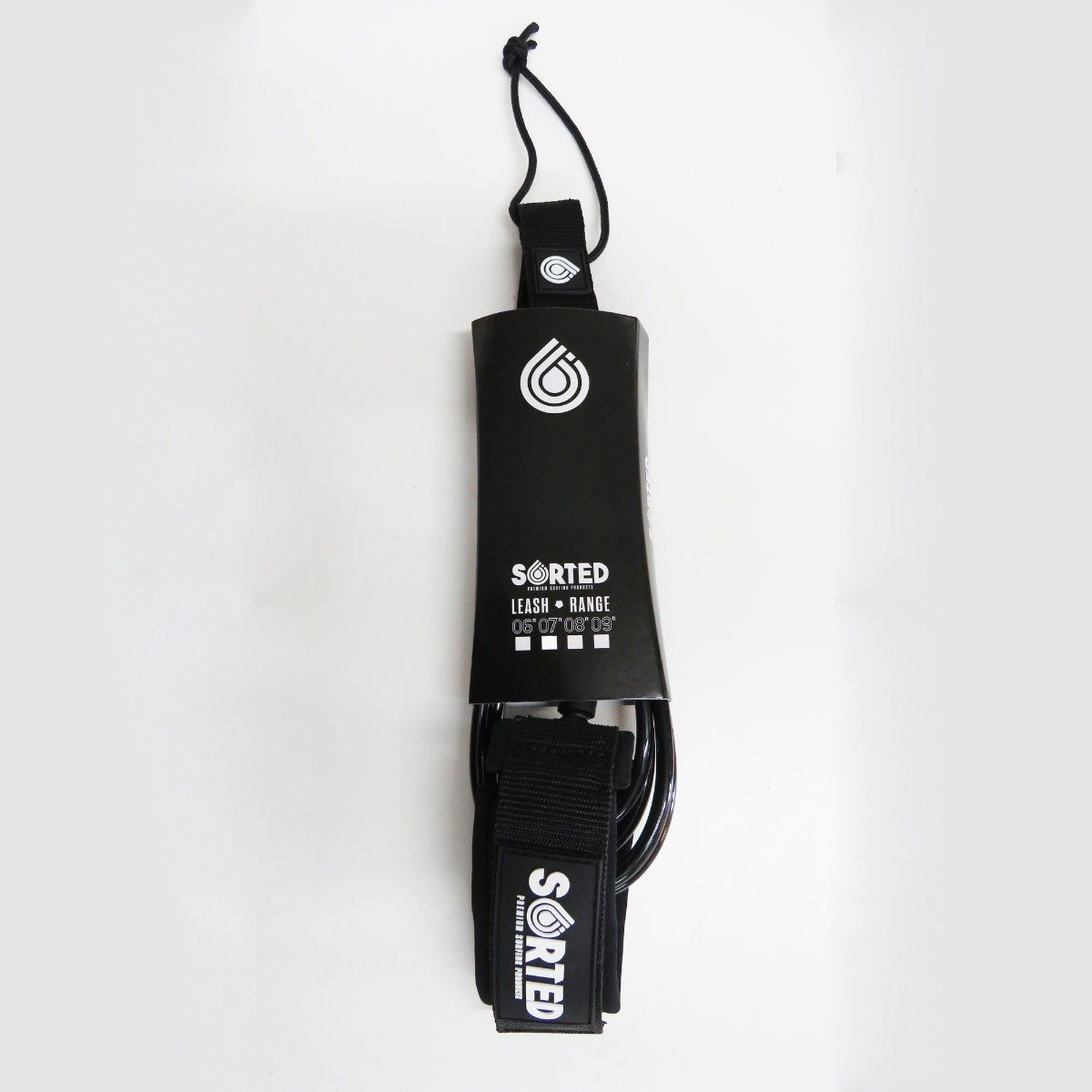 Sorted Surf Shop 7ft Surfboard Leash - Black - Full View