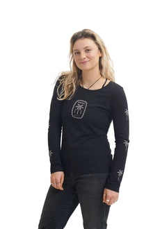 Sorted Surf Shop Long Sleeve Womens Top 2021 - Black - Front