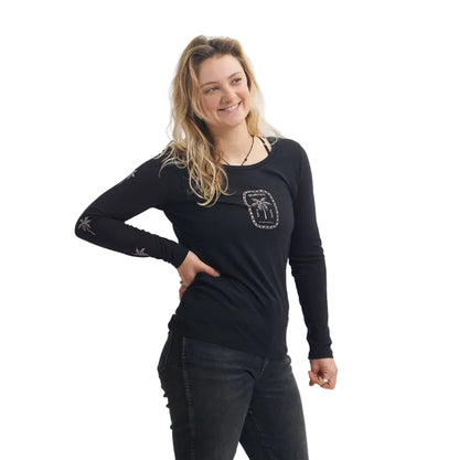 Sorted Surf Shop Long Sleeve Women's Top - Black