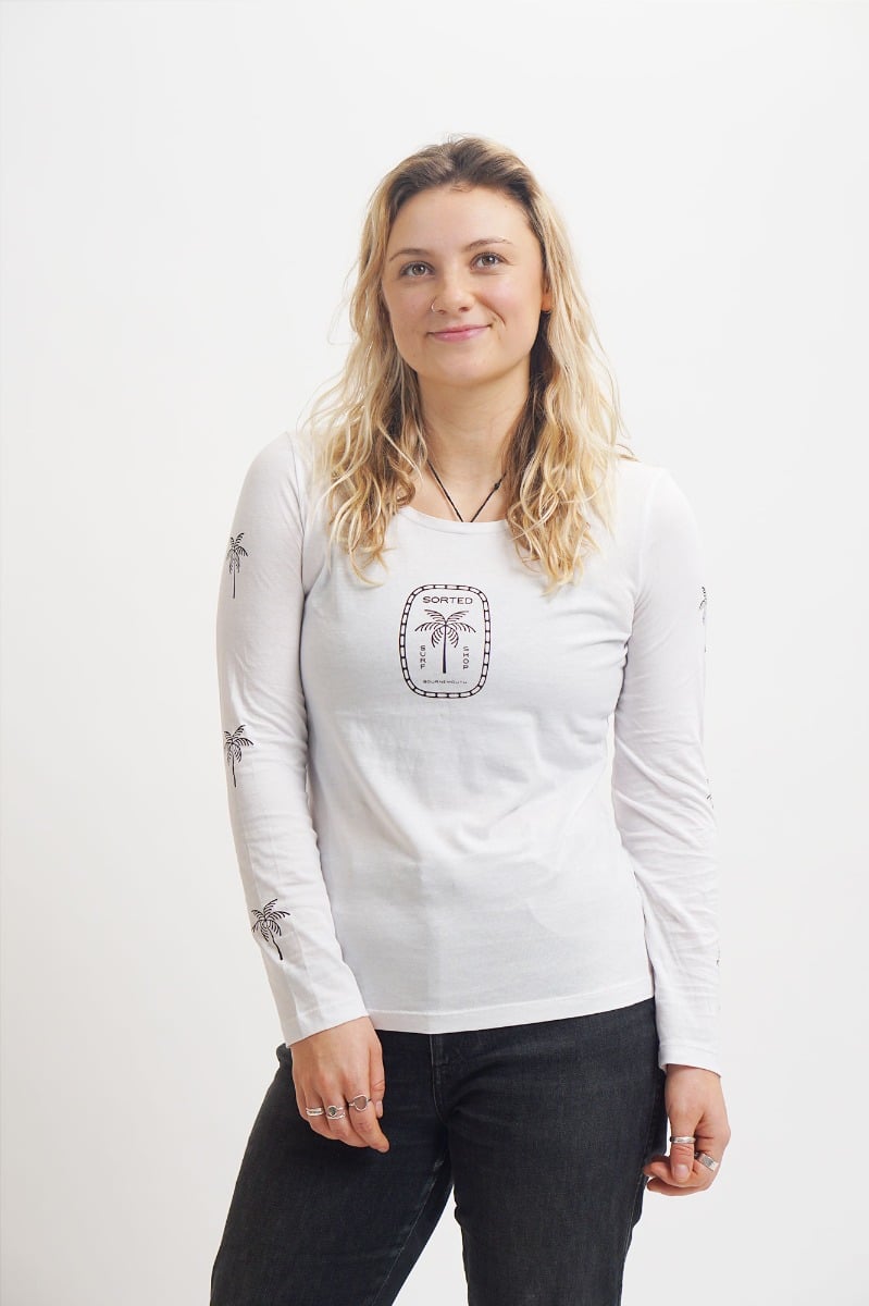 Sorted Surf Shop Long Sleeve Womens Top 2021 - White - Full View