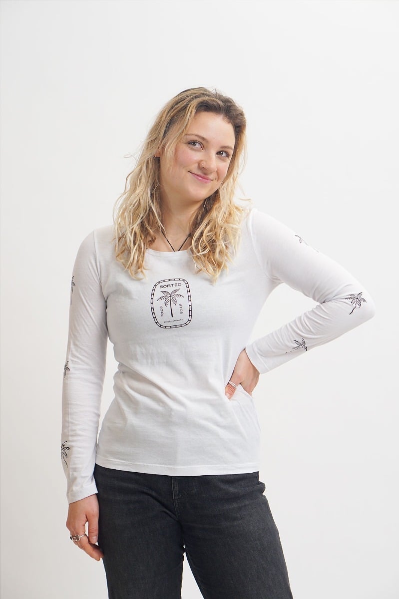 Sorted Surf Shop Long Sleeve Women's Top - White
