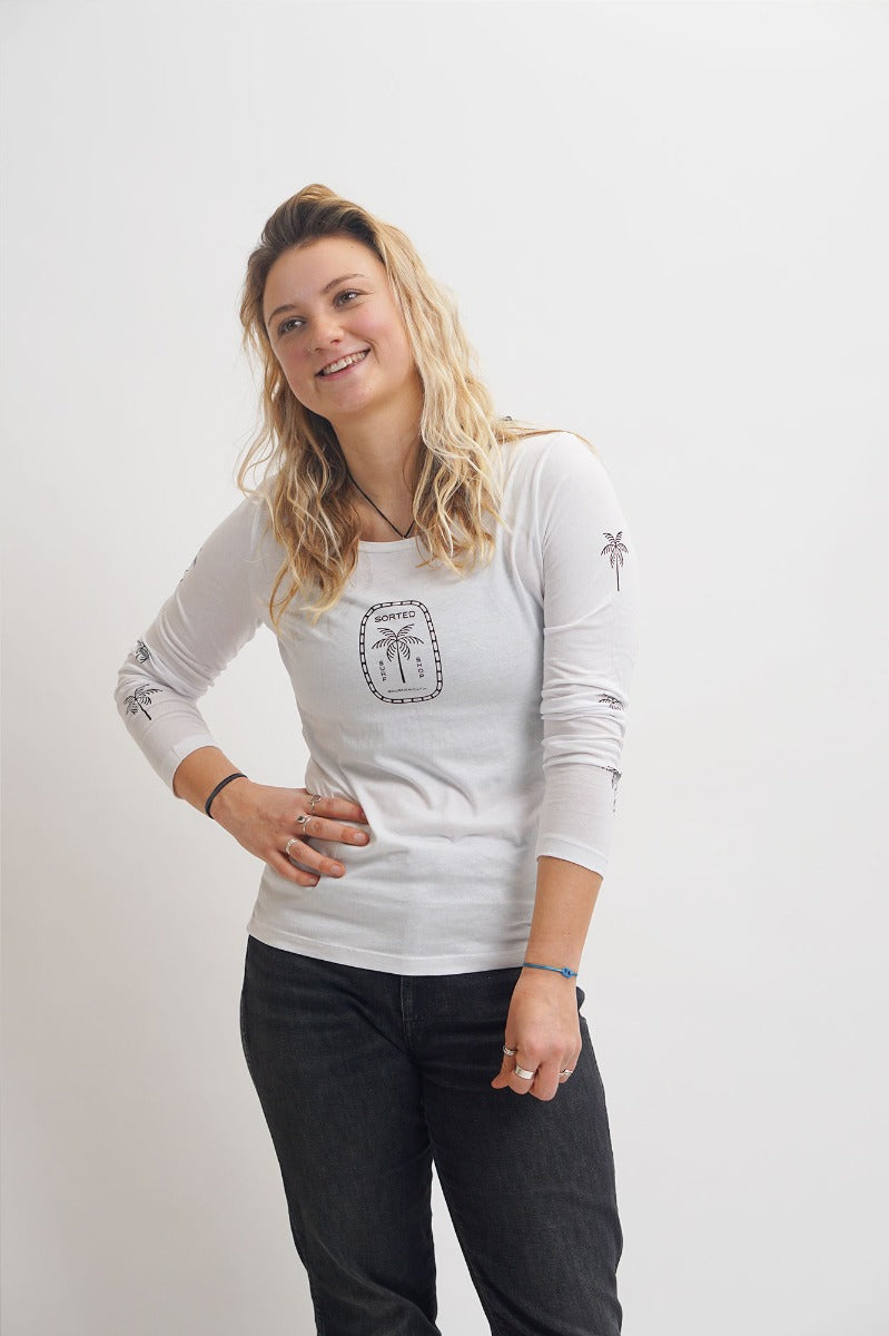 Sorted Surf Shop Long Sleeve Women's Top - White