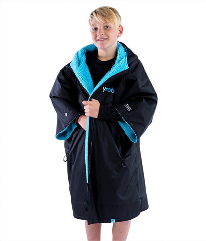 Dryrobe Advance Short Sleeve Changing Robe - Age 5-9 - Black / Blue