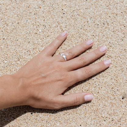 Pineapple Island Moon & Star Adjustable Ring - Silver Plated