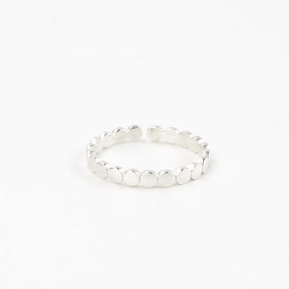 Pineapple Island Dainty Dot Adjustable Silver Plated Ring