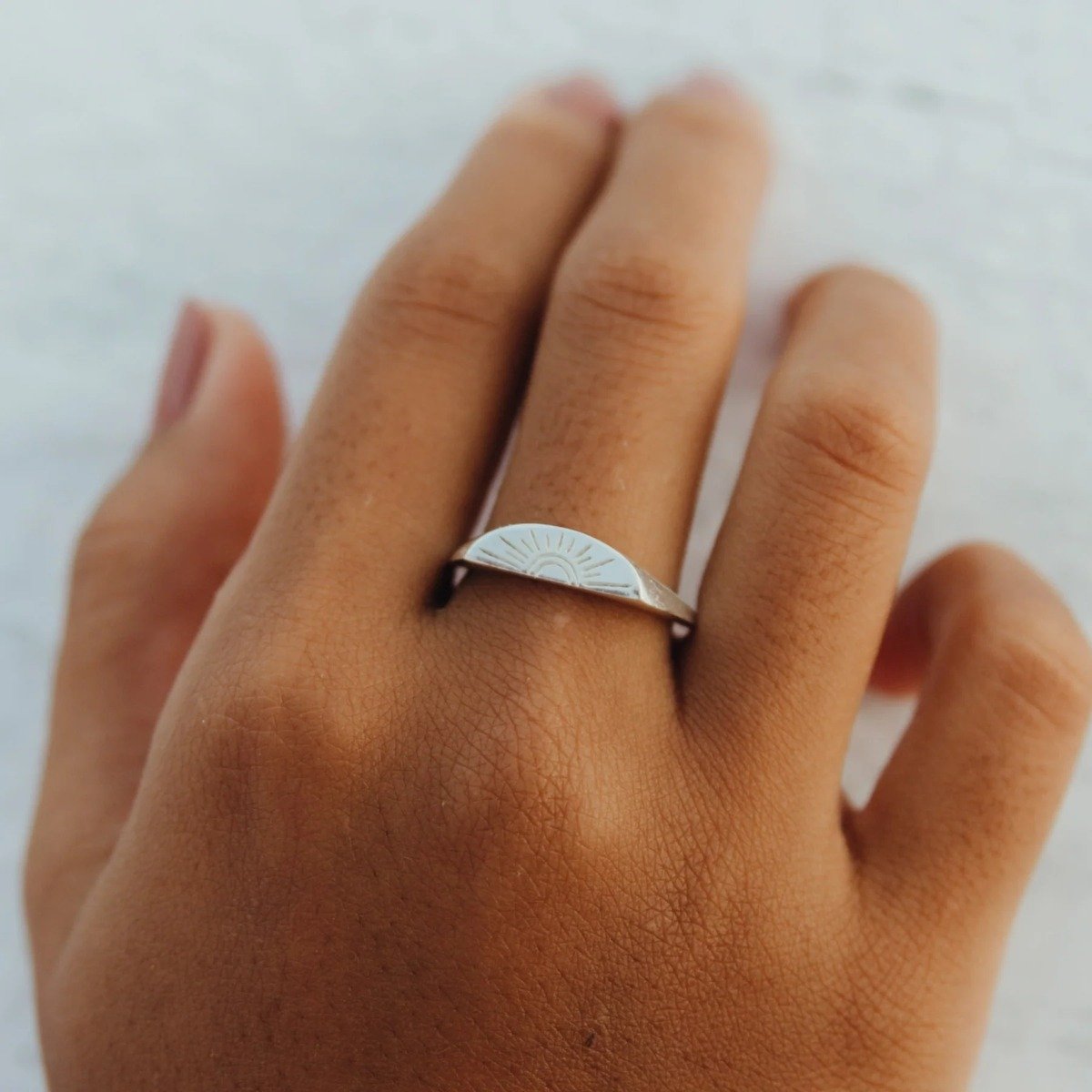 Pineapple Island Sunrise Ring - Silver Plated