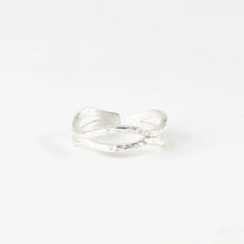 Pineapple Island Layered Deep Wave Adjustable Silver Plated Ring